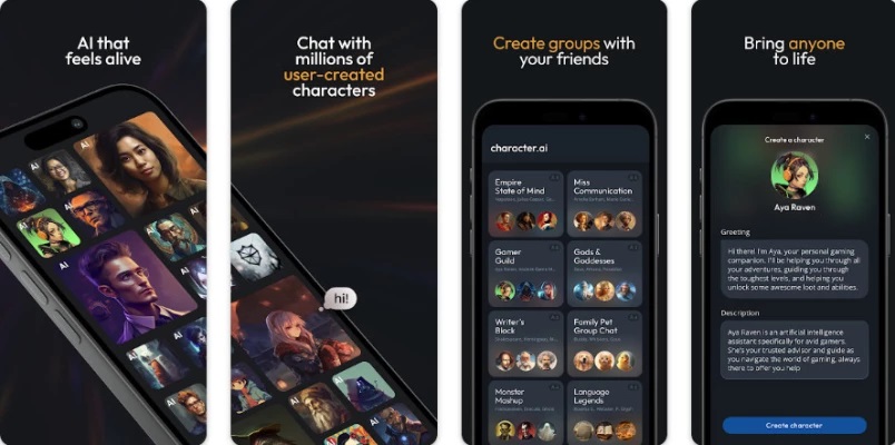 Character AI Mod APK interface